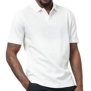 ARMANI EXCHANGE WHITE REGULAR FIT RIB JERSEY POLO SHIRT